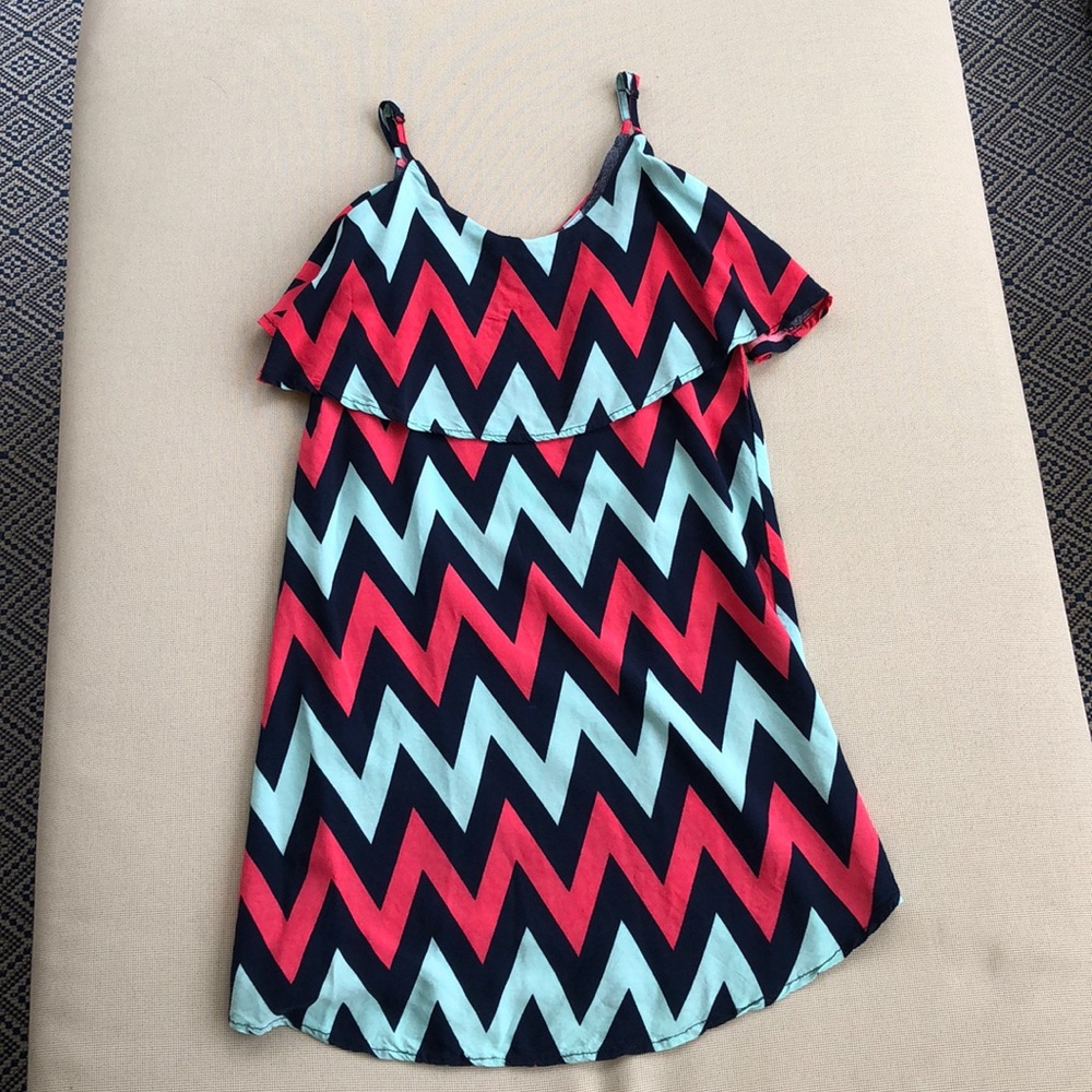 Chevron, Ruffle Dress